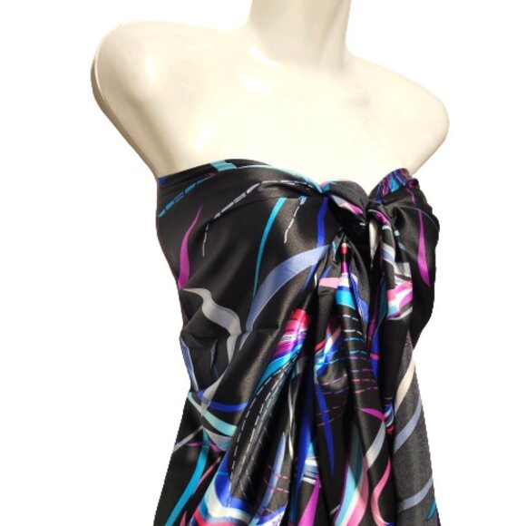 Pareo Sarong Skirt Swimsuit Cover Up Strapless Dress for Beach Vacation Wedding - Picture 4 of 9